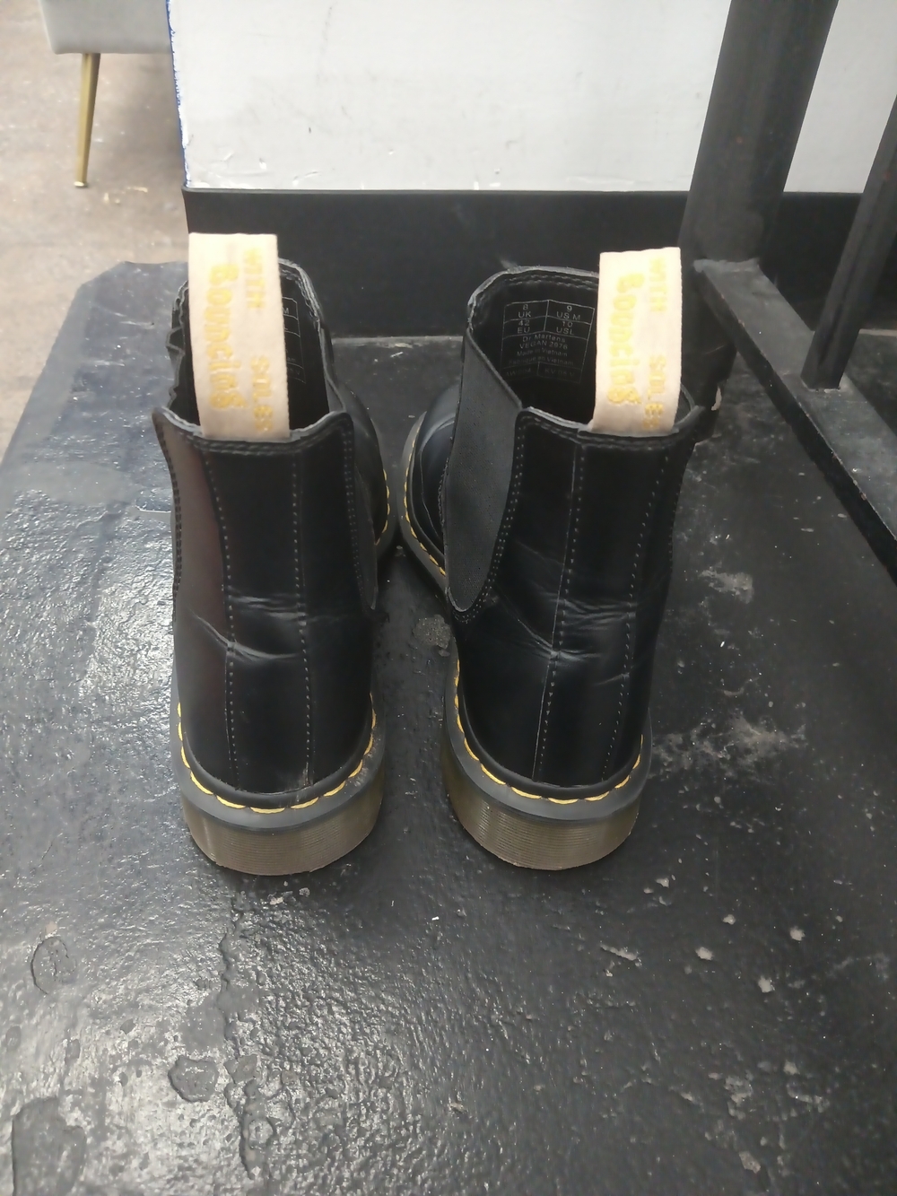 Dr. Martens Black Chelsea Boots with Yellow Stitching - Picture 6 of 6